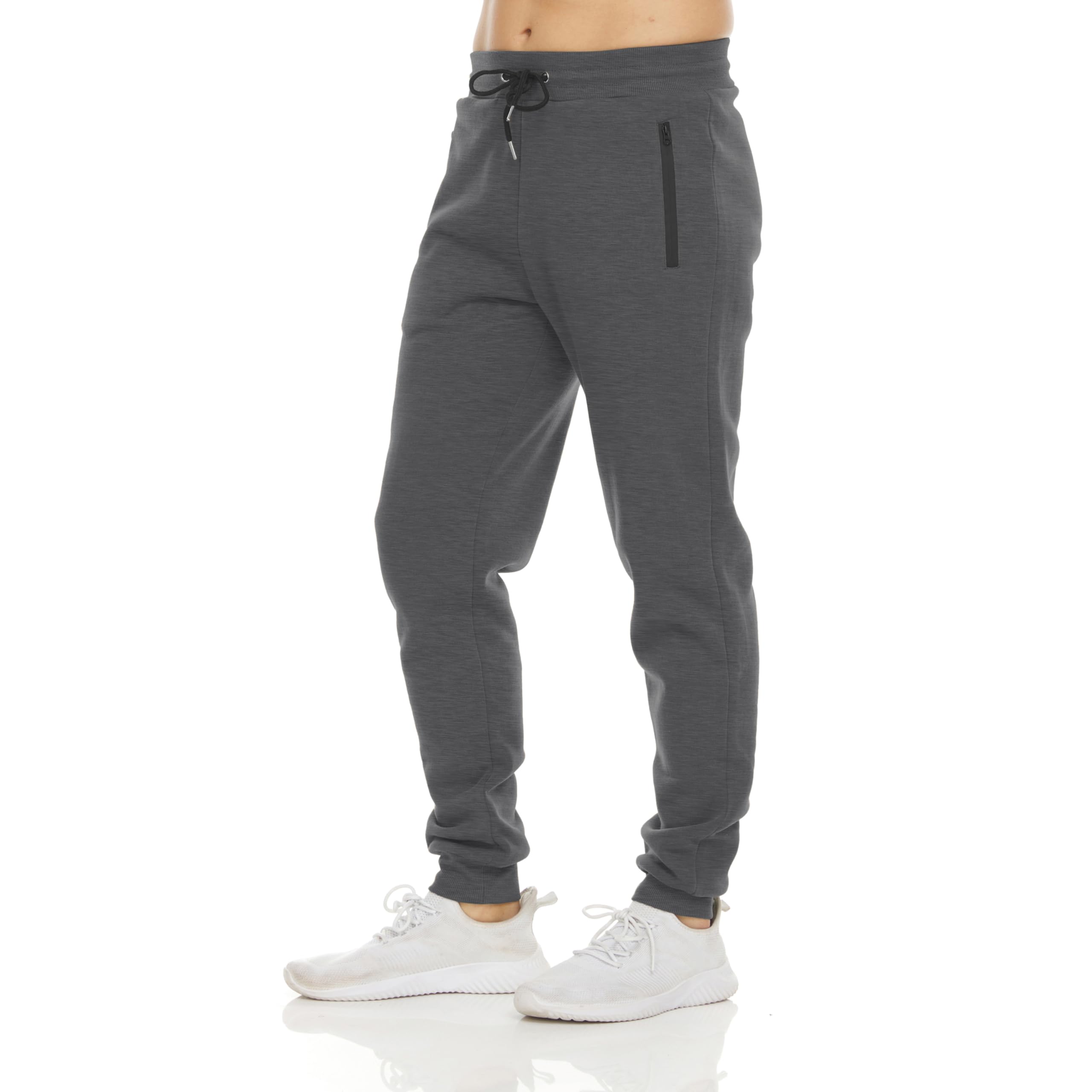 PURE CHAMP Mens Sweatpants 3 Pack Fleece Active Athletic Workout Jogger Sweatpants for Men with Zipper Pocket Size S-3XL